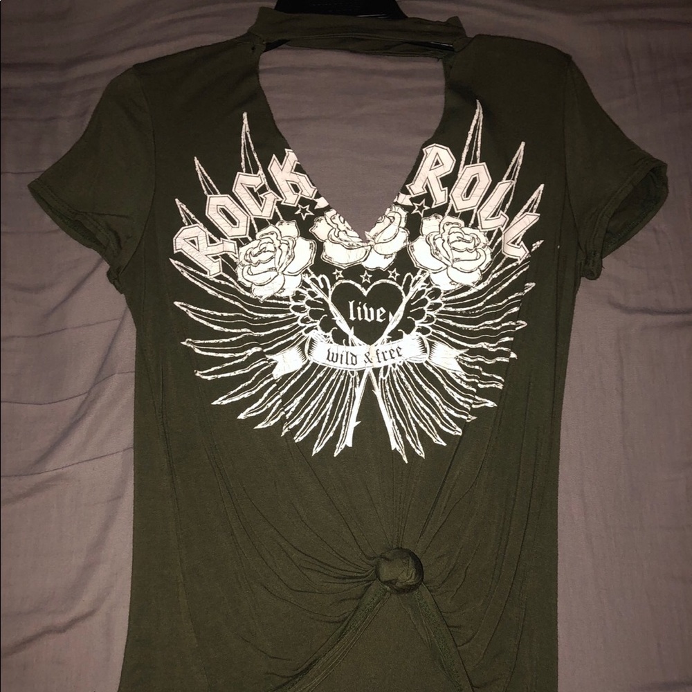 V neck Graphic Tee